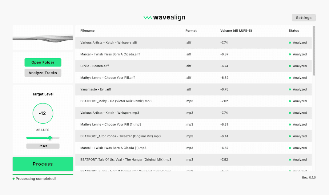 waveAlign main application